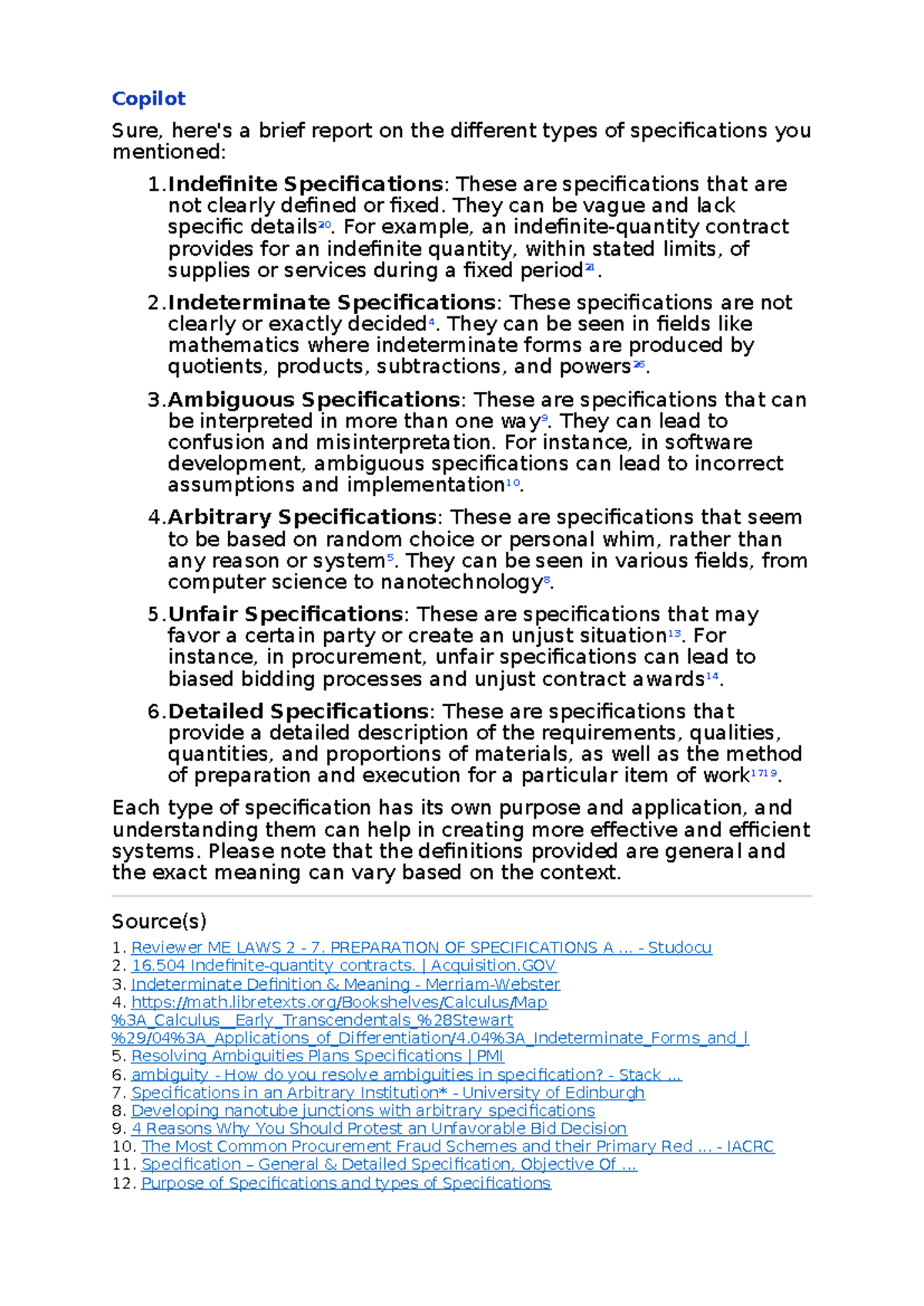 Understanding Types of Specifications in Engineering - 20240411 - Studocu