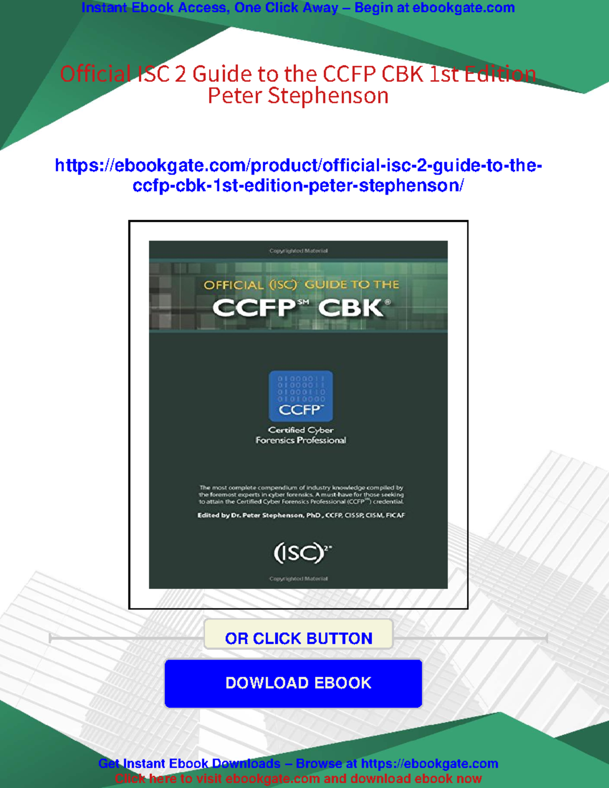 Official (ISC)2 Guide to the CCFP CBK - 1st Edition Overview - Studocu