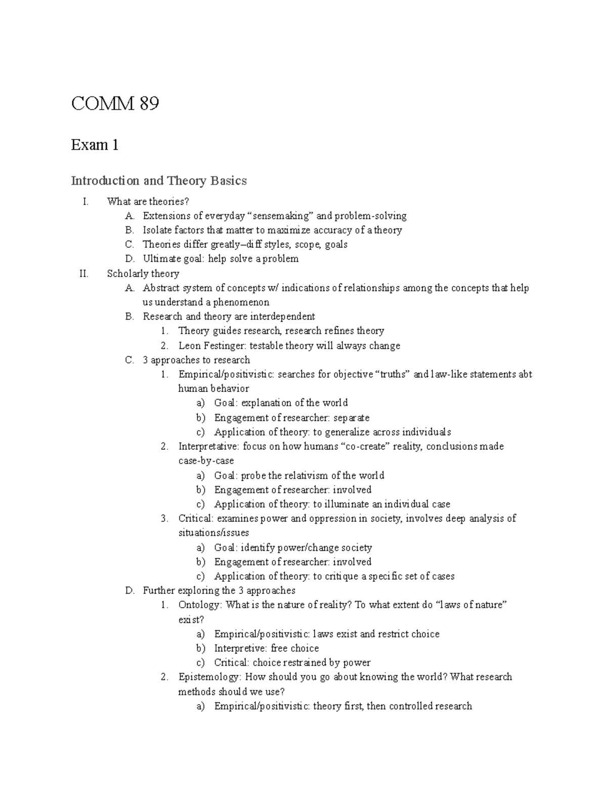 COMM 89 Final Exam Notes: Media Influence Theories & Behavioral ...