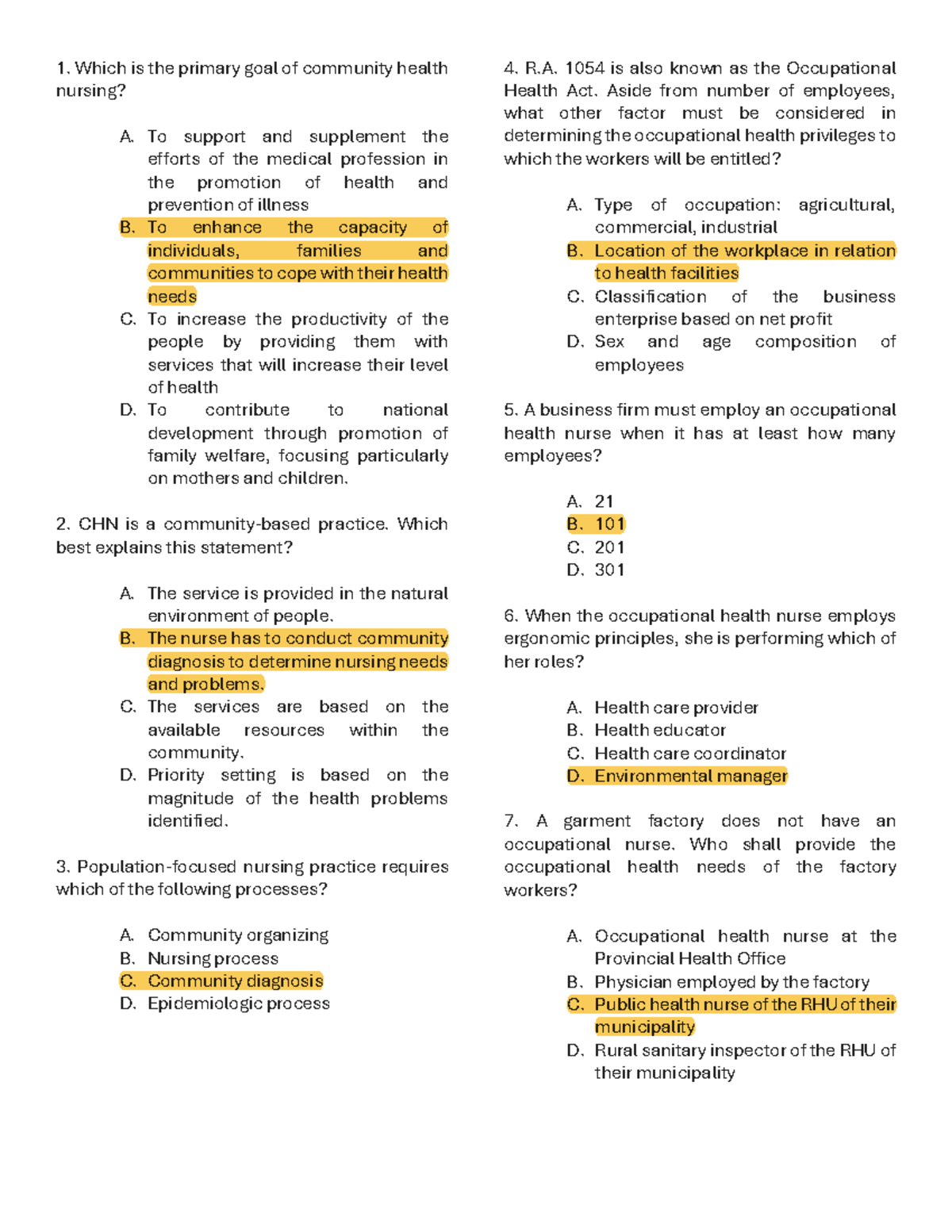 RNP 101: Community Health Nursing - Comprehensive Lecture Notes - Studocu