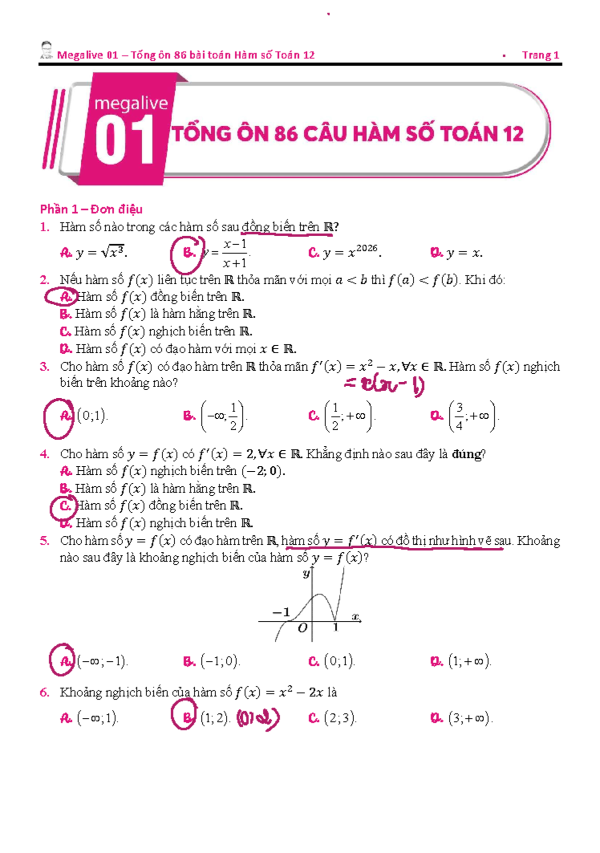 TENS 2026 Tổng ôn 86 bài toán Hàm số Toán 12 - Studocu