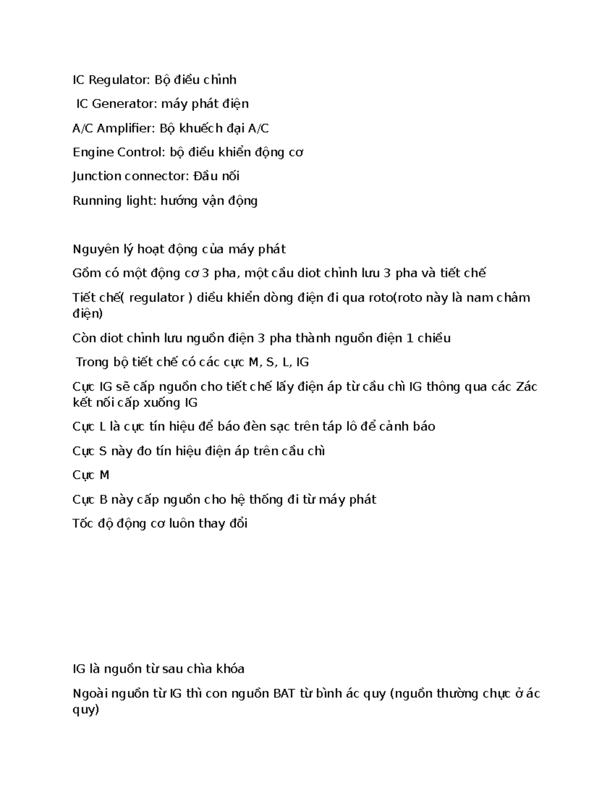 IC Regulator & Generator Principles: Hướng dẫn Hoạt động - Studocu