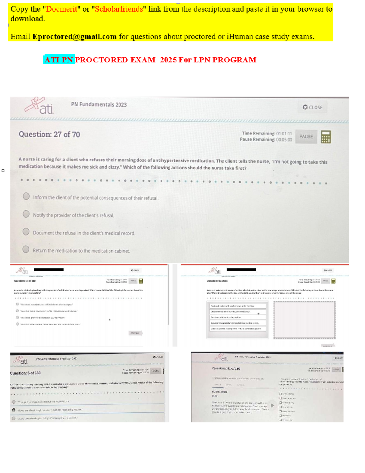 ATI PN Proctored Exam Bundle 2025 for LPN Program - Studocu