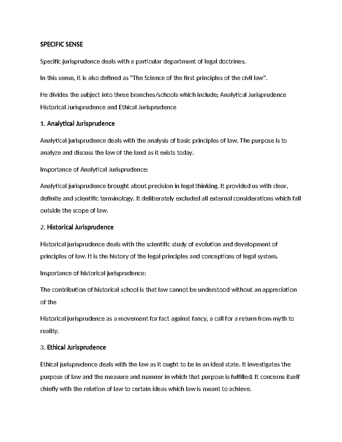 JUR 101: Summary of Specific Jurisprudence Concepts - Studocu