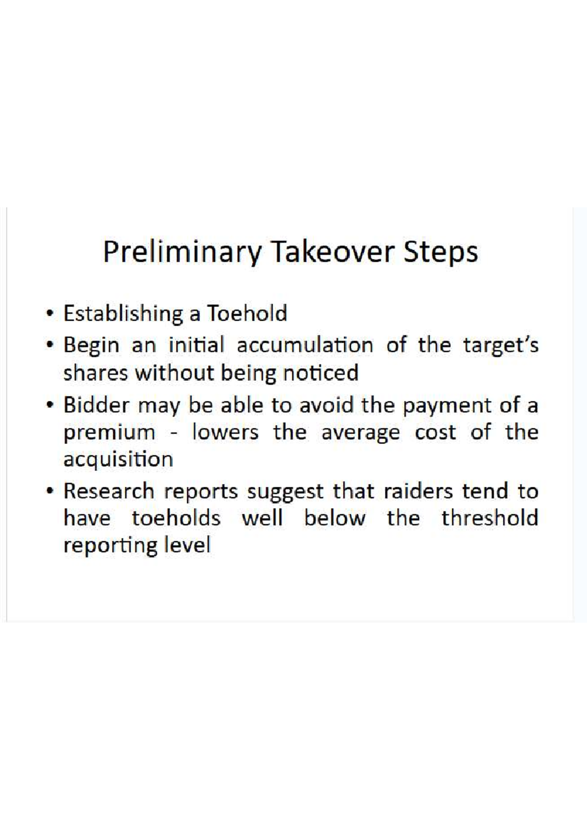 Takeover Tactics Overview - NASSSSSS - Studocu