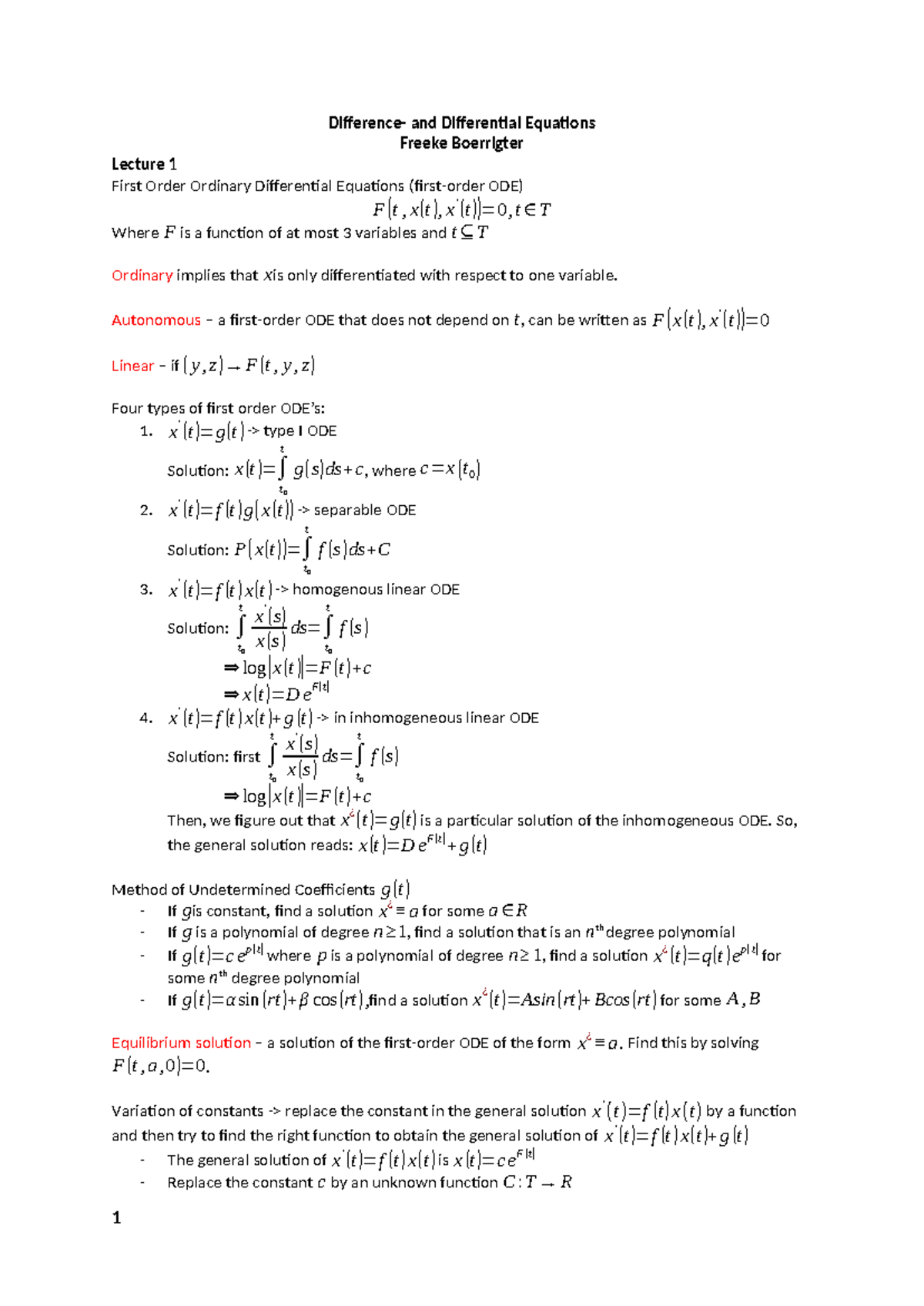 Differential Equations: Concepts, Equations & Solutions (Math 101 ...