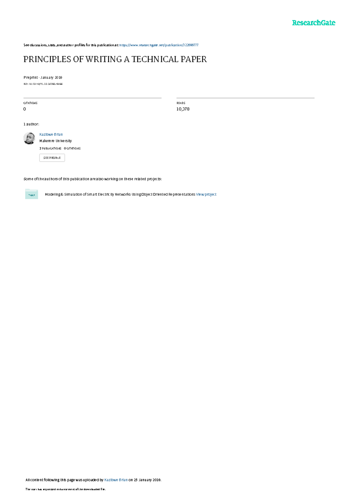 Principles of Writing a Technical Paper - Msc Data Communication ...