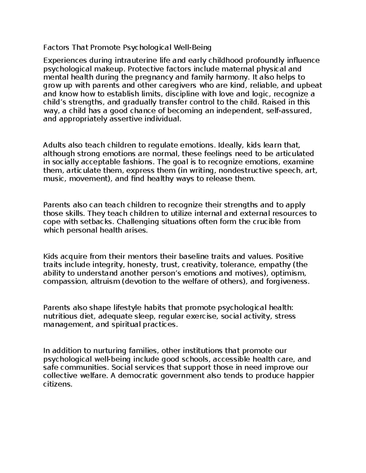 Mental Health Support Strategies for College Students (PSY 101) - Studocu