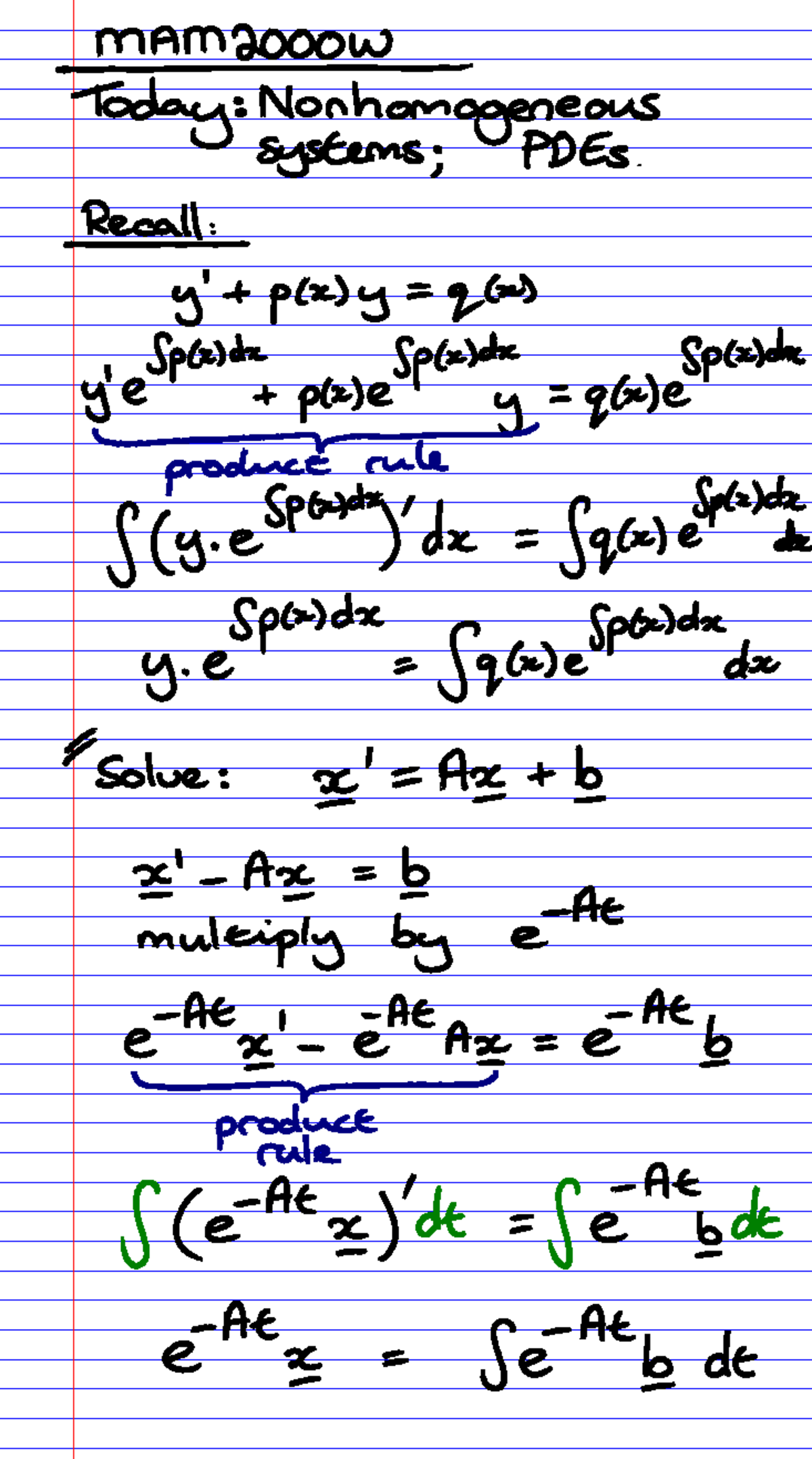 Nonhomogeneous PDEs: Lecture Notes for Course 21 - Studocu