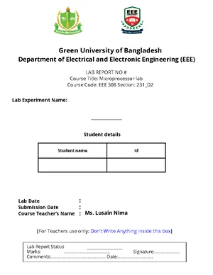 EEE 318 Microprocessor and Interfacing Lab Manual (V2) - Studocu