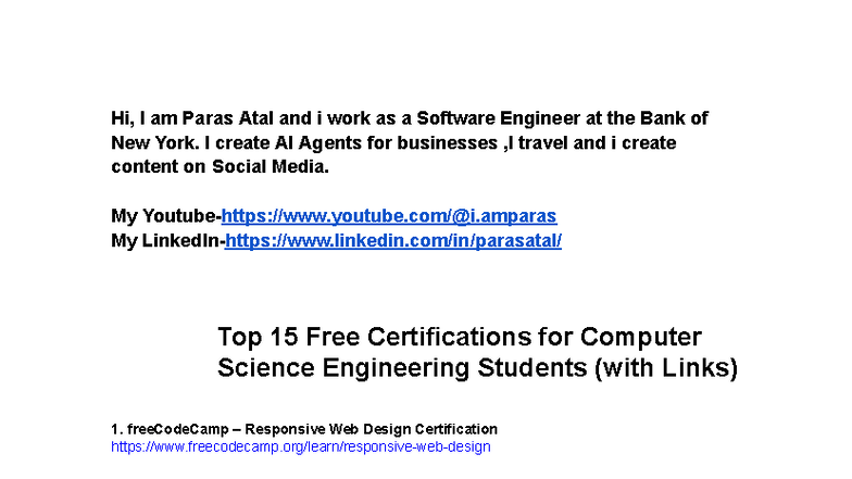 Top 15 Free Certifications for CSE Students - Premium Placement