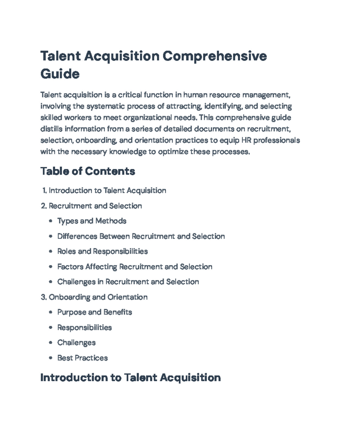 Talent Acquisition: Comprehensive Guide for HR Professionals - Talent ...