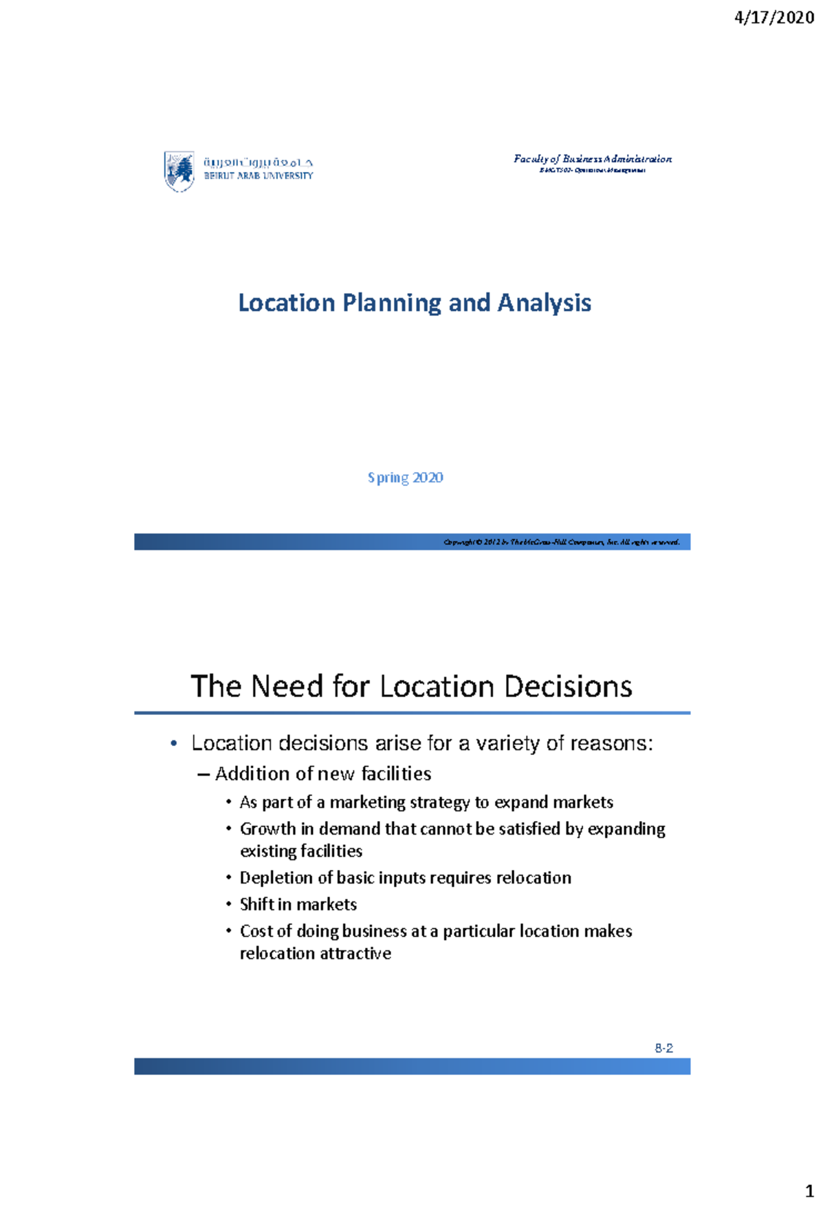 Chap 7-Location Planning and Analysis - Faculty of Business ...