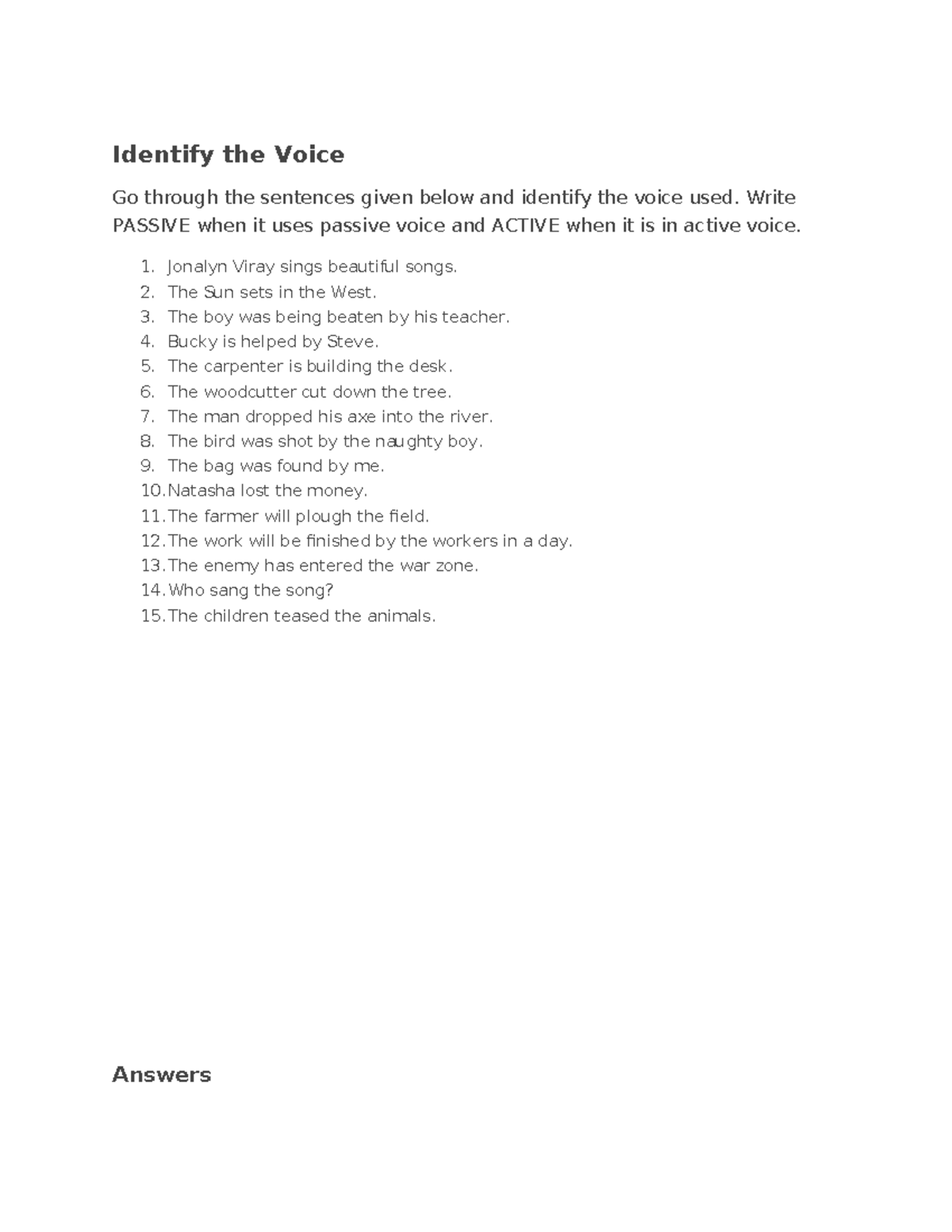 Identify the Voice - None - Identify the Voice ####### Go through the ...