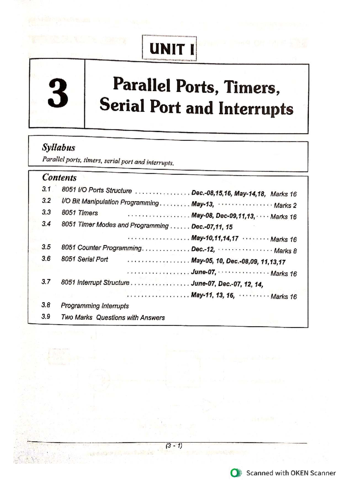 Embedded Systems and IOT Unit 1: Parallel Ports, Timers, Serial Ports ...