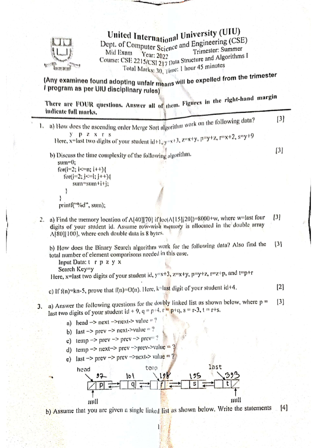 DS1 Mid Summer 2022 - Midterm Quiz Study Guide - Studocu