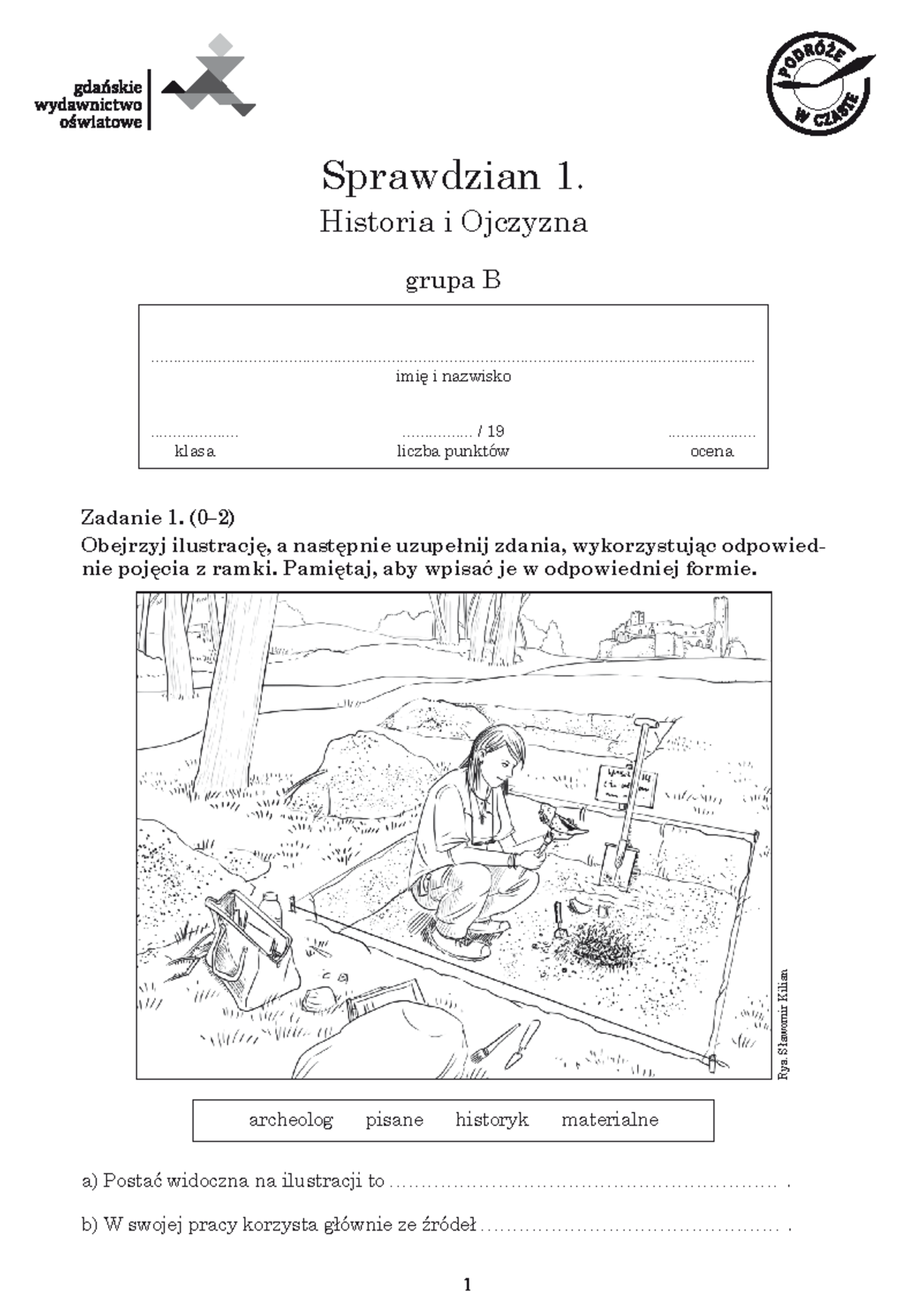 1 b test historia i ojczyzna pdf - 1 Sprawdzian 1. Historia i Ojczyzna