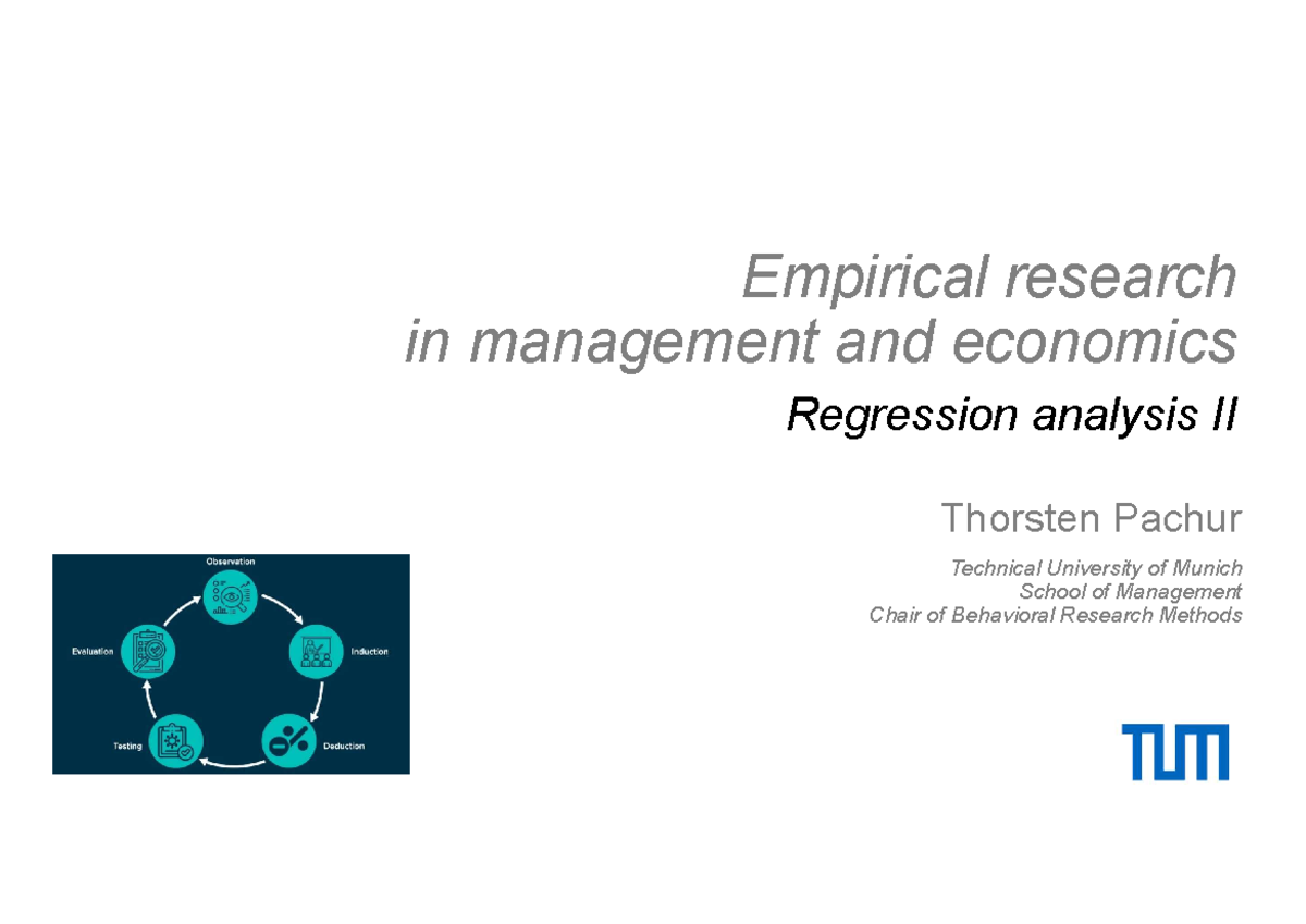 07 ERM Regression analysis II - Empirical research in management and ...