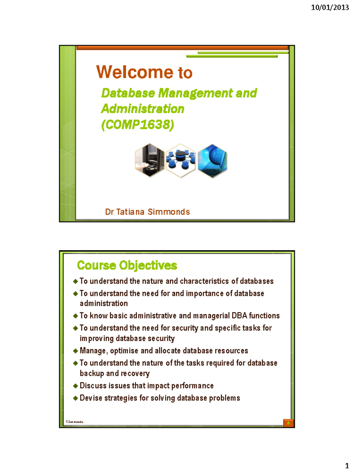 COMP1638 L1 - Database Management: Introduction & Key Concepts - Studocu