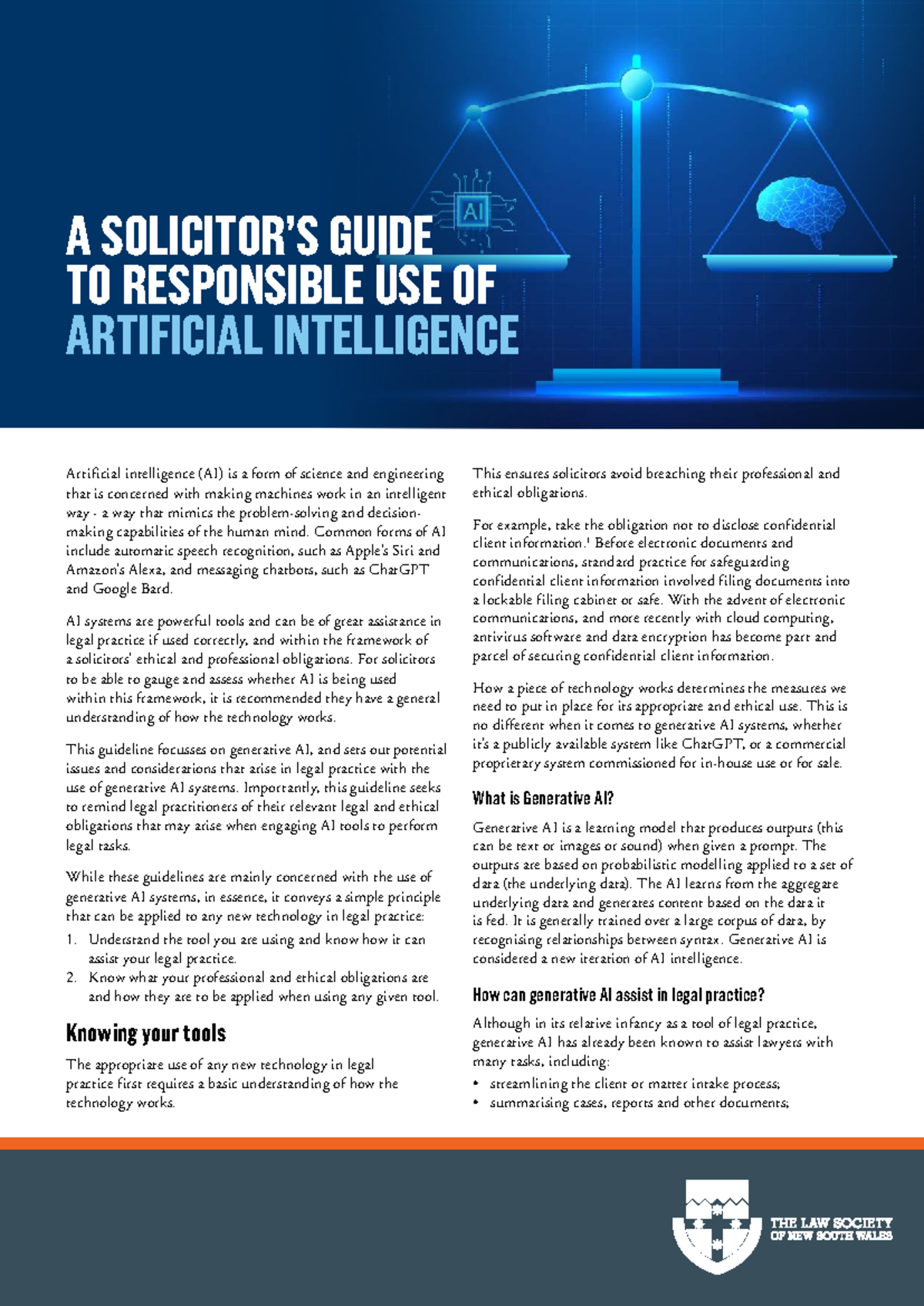 LS4527 Guide to Responsible Use of AI in Legal Practice - Studocu