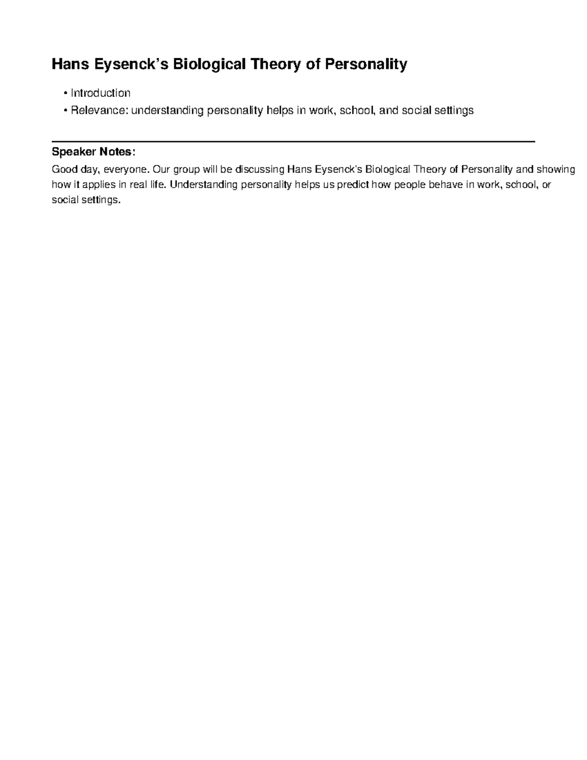 Eysenck's Biological Theory of Personality: Insights & Applications ...