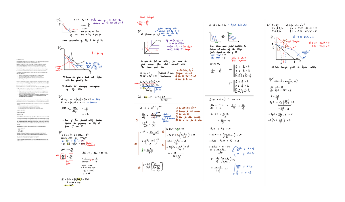 Ecos2001: Week 3 Tutorial on Consumer Utility and Demand Functions ...