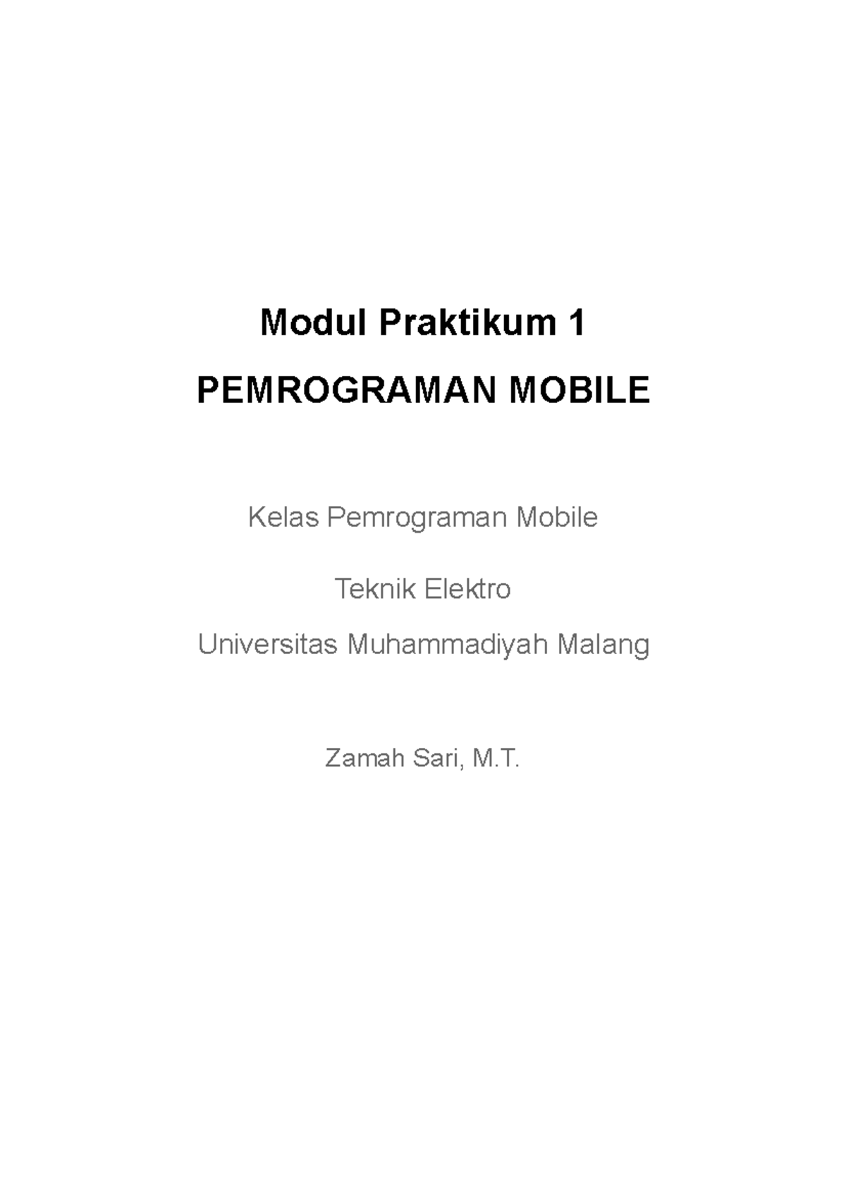 Modul 1: Widget dan Layout di Pemrograman Mobile (TE311) - Studocu