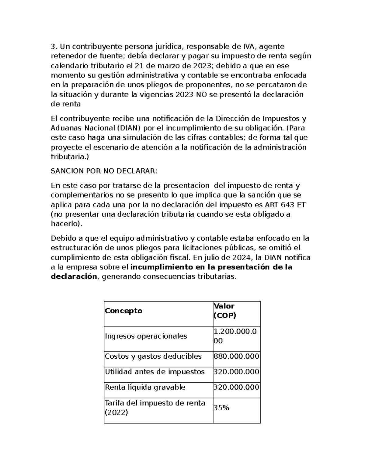 3. Simulación de Sanciones por No Declarar Renta - Punto 3 Tributaria ...
