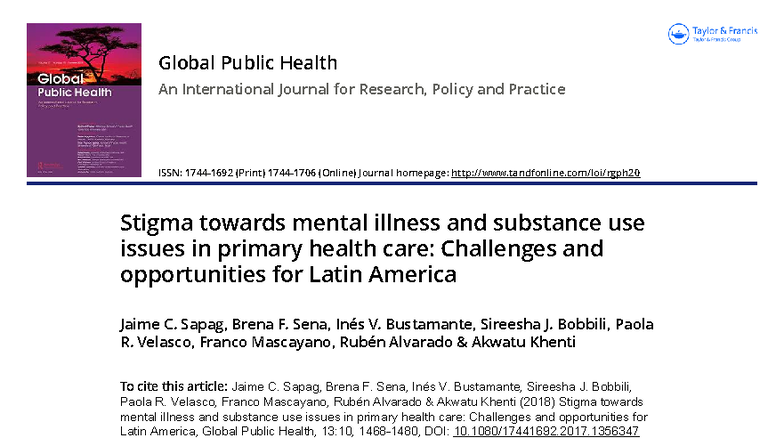 Stigma Towards Mental Illness in Primary Health Care: Insights for ...