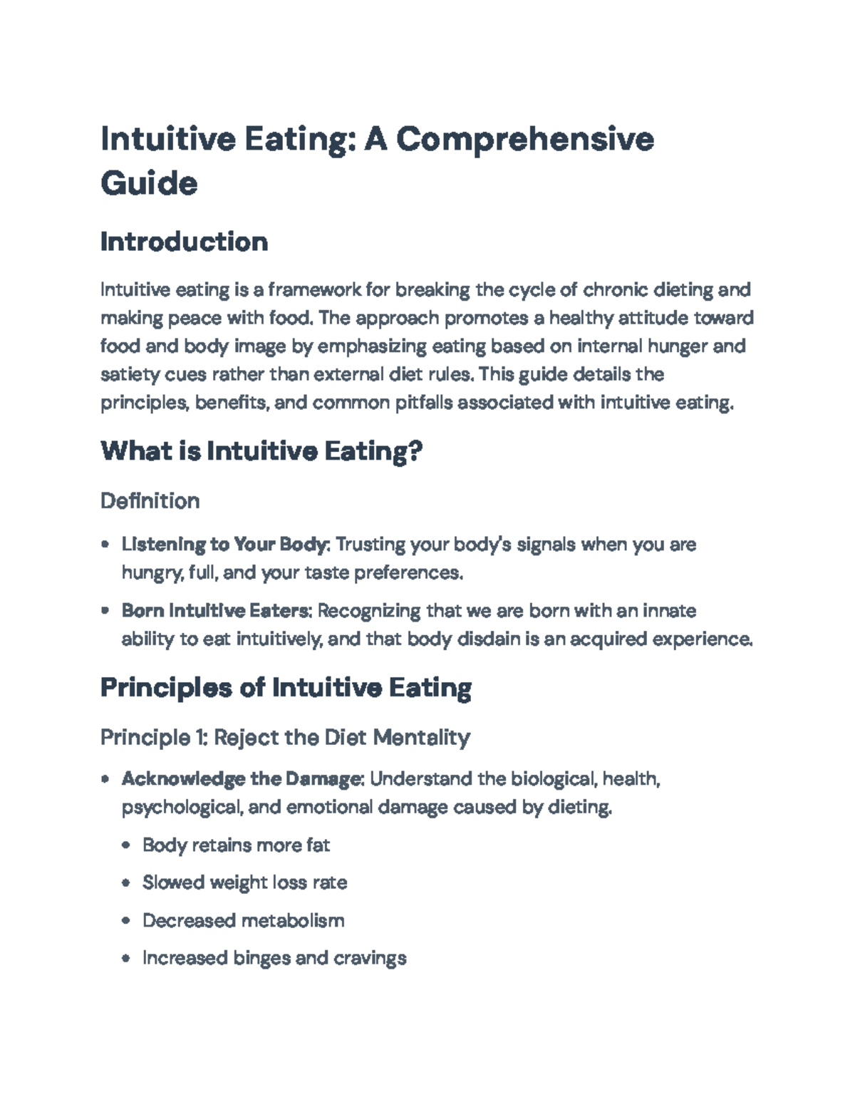 Intuitive Eating: Principles and Strategies for Healthy Eating Habits ...