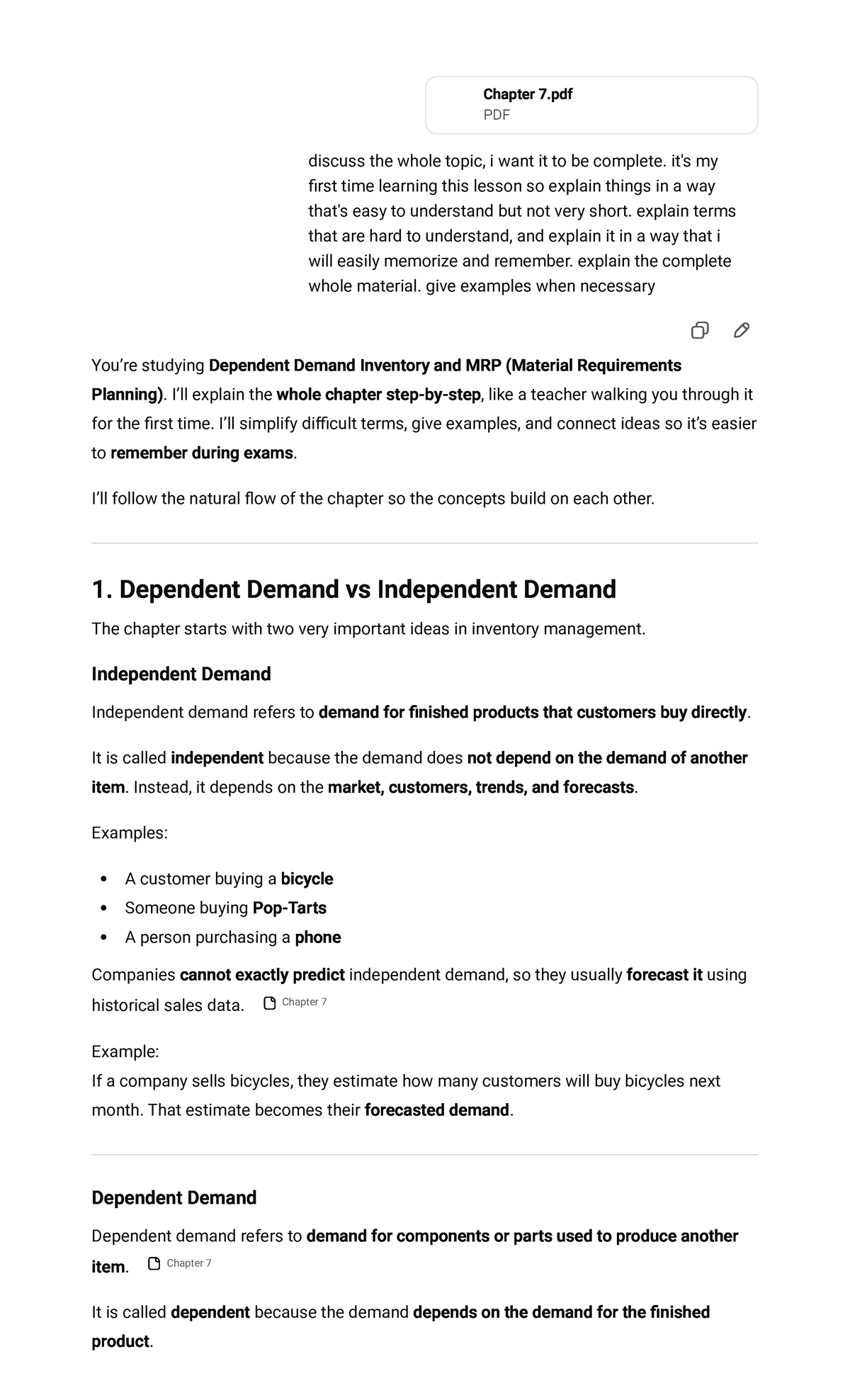 Chapter 7: Understanding Dependent Demand & MRP (Material Requirements ...