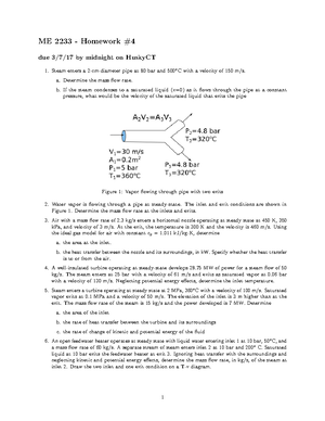 HW1 - Homework set 1 - ME 2233 Homework due midnight on HuskyCT 1 ...
