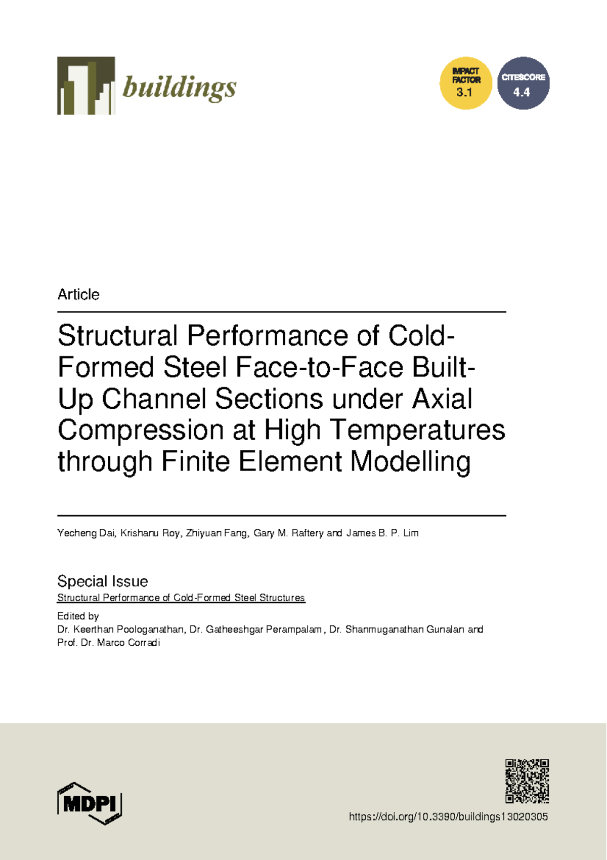 Structural Performance of CFS Channel Sections under Axial Compression ...