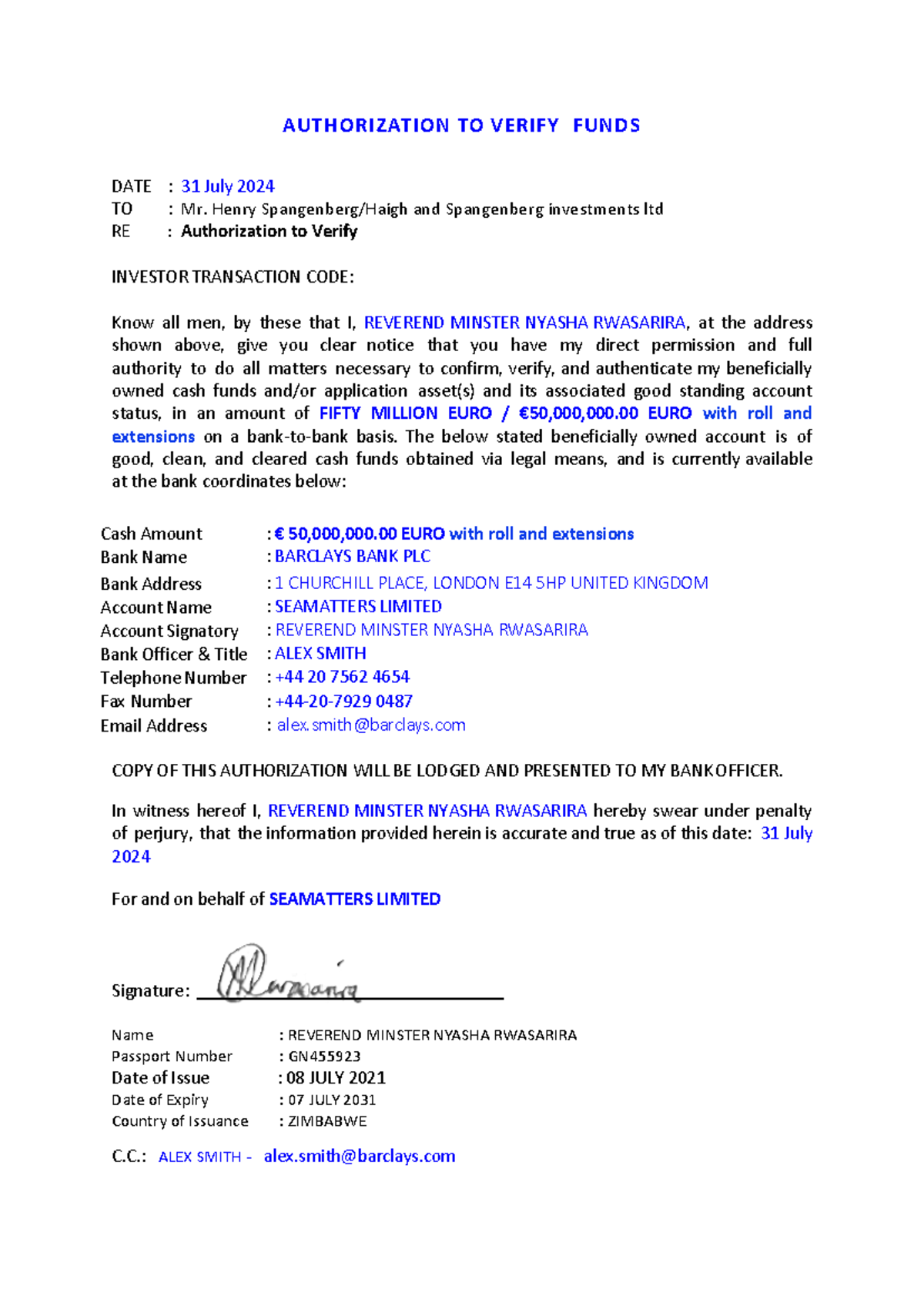 Authorization TO Verify Funds Draft - AUTHORIZATION TO VERIFY FUNDS ...