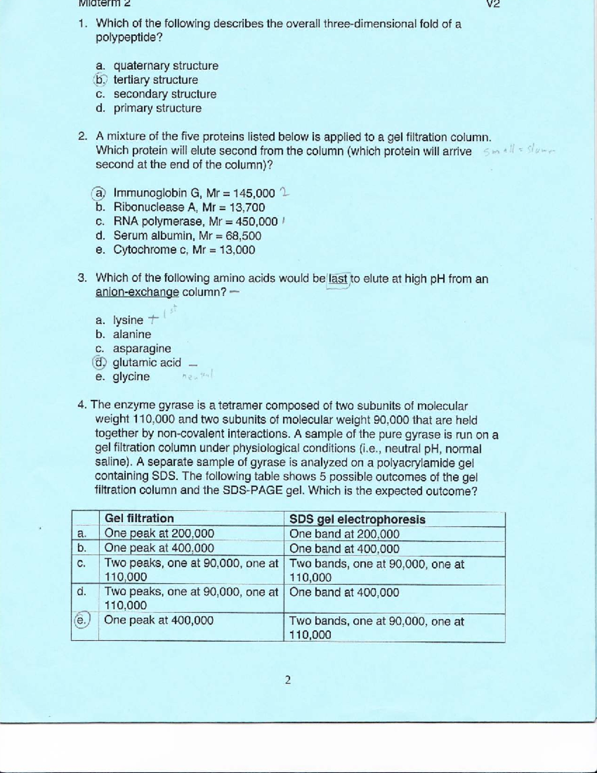 Midterm 2 Study Guide: Protein Structure and Function - Studocu