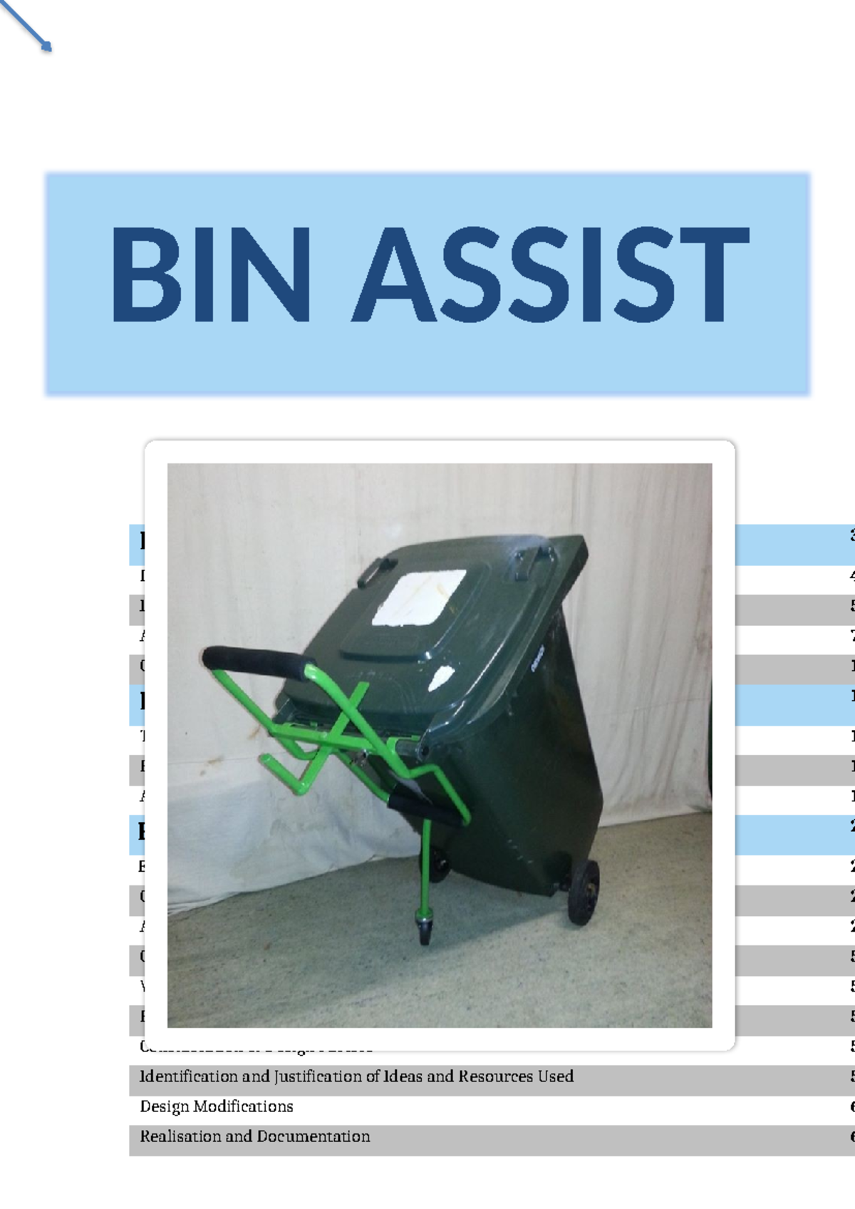Bin Assist Design Proposal (Band6) - Project Outline and Evaluation ...