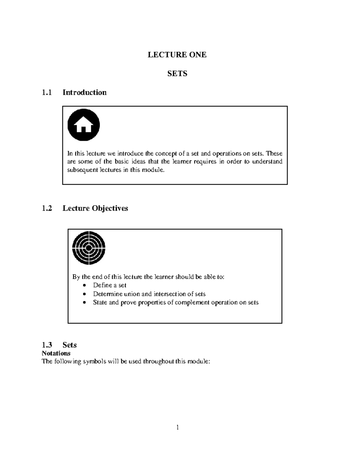 SMA 300 Lecture 1 SETS 240911 234533 (1)-2 - LECTURE ONE SETS 1 ...