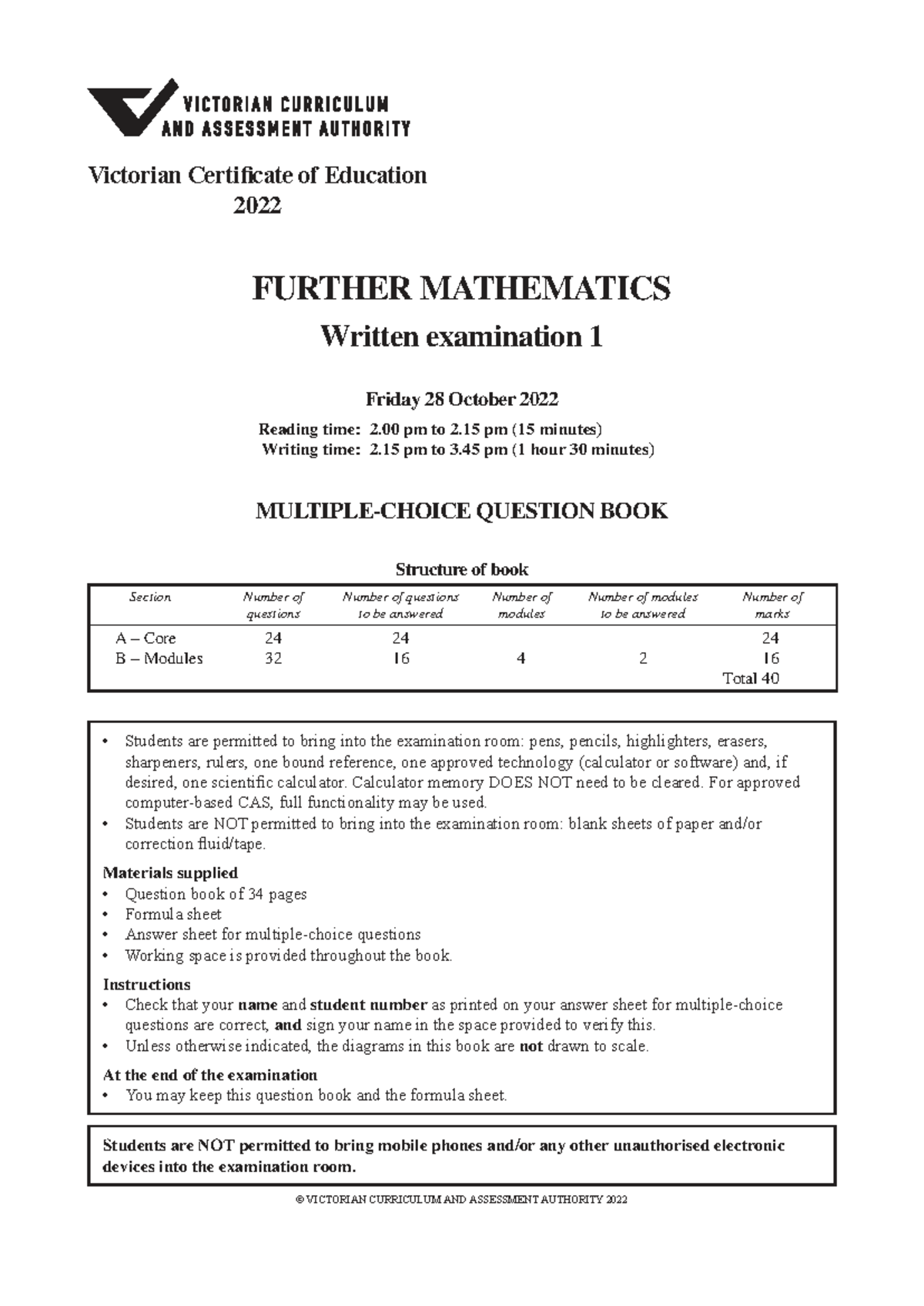 2022 FURMATH Exam 1 - Past Paper Questions and Instructions - Studocu