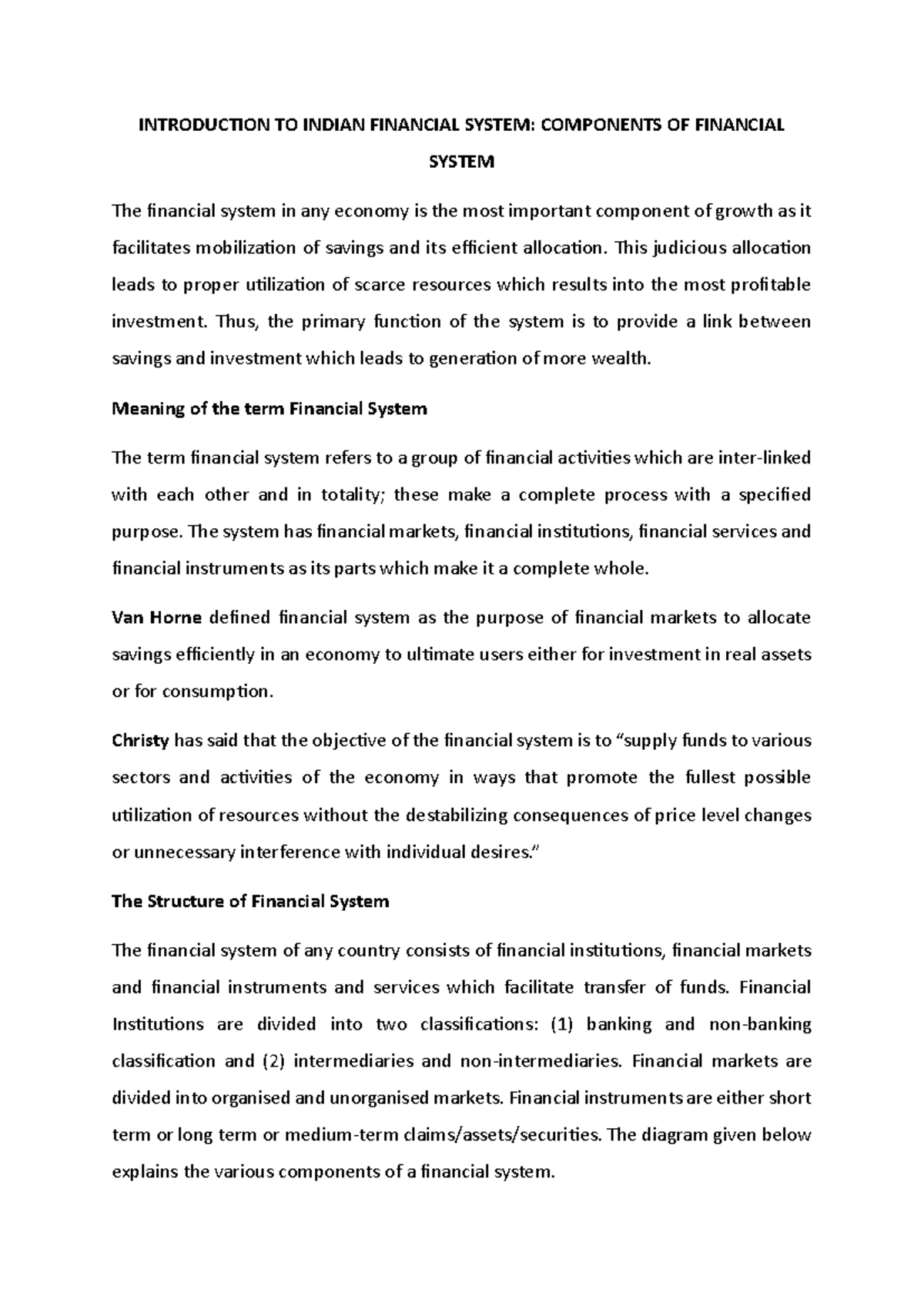 Introduction to Indian Financial System and Markets: Overview and ...