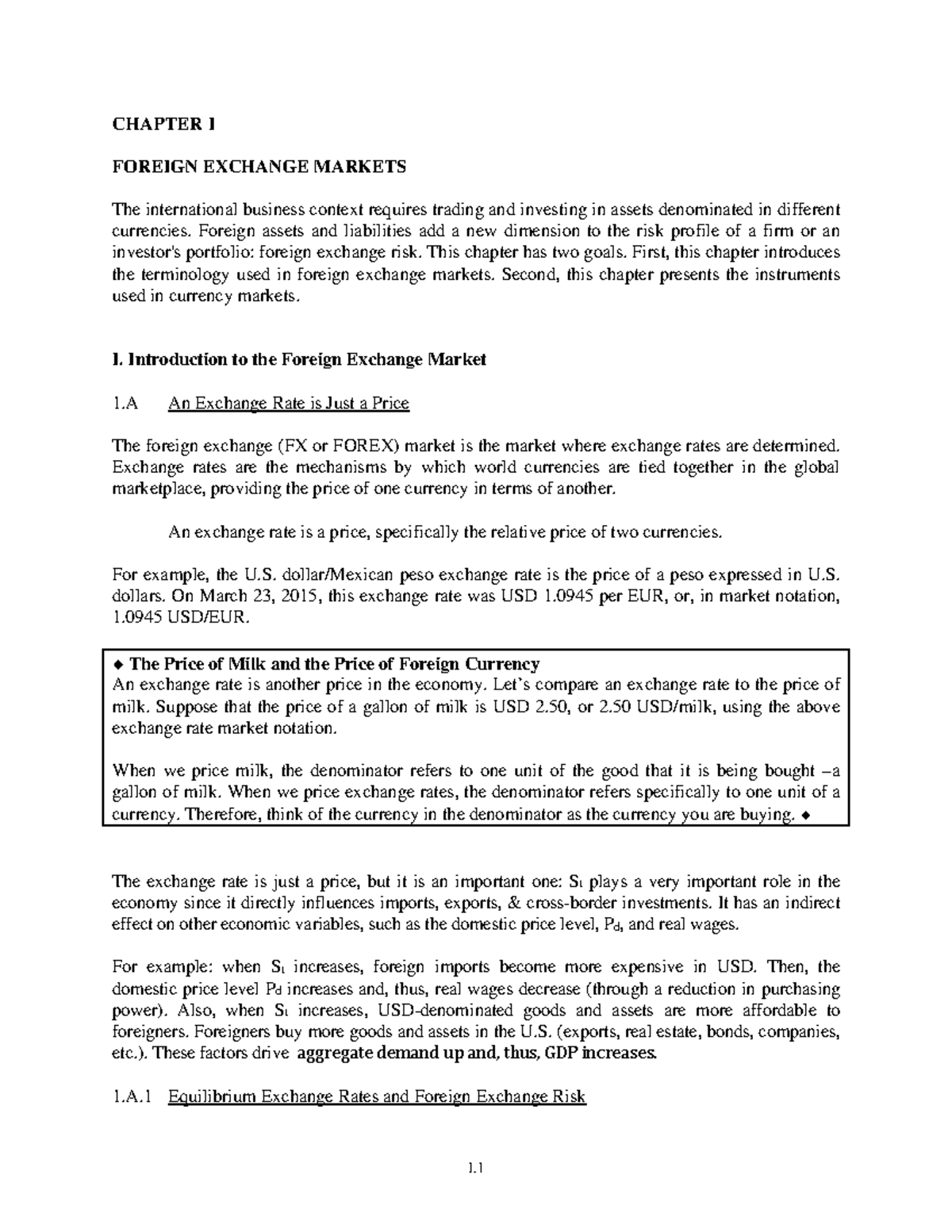 Ln1 - Lecture notes of foreign exchange including some graphs - CHAPTER ...