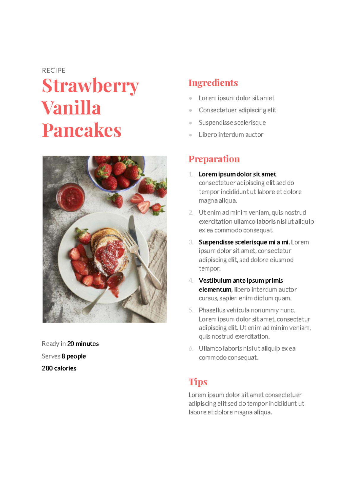 Strawberry Vanilla Pancakes Recipe - Essay Notes - Studocu