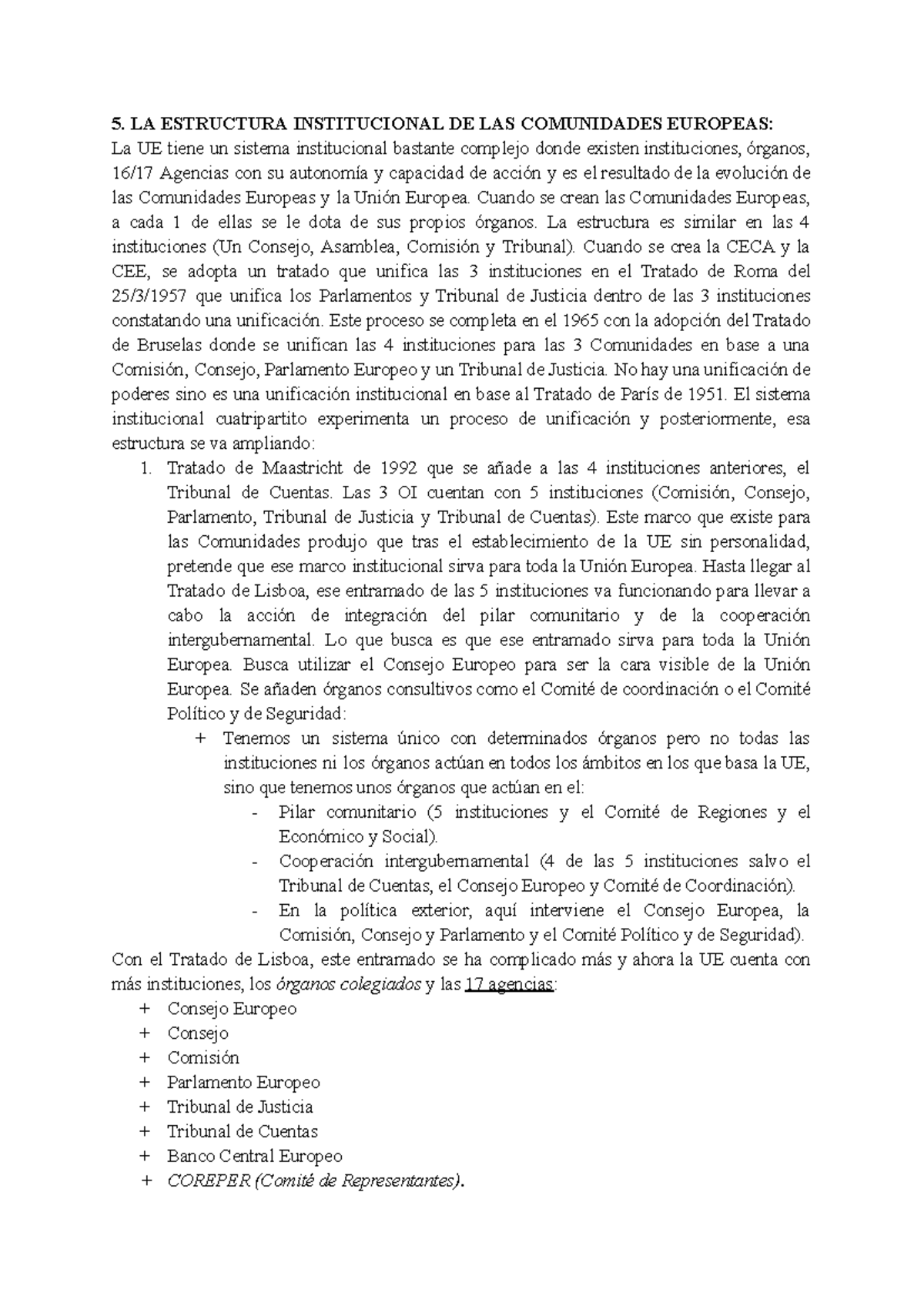Tema 5: Estructura Institucional de la Unión Europea y sus Funciones ...