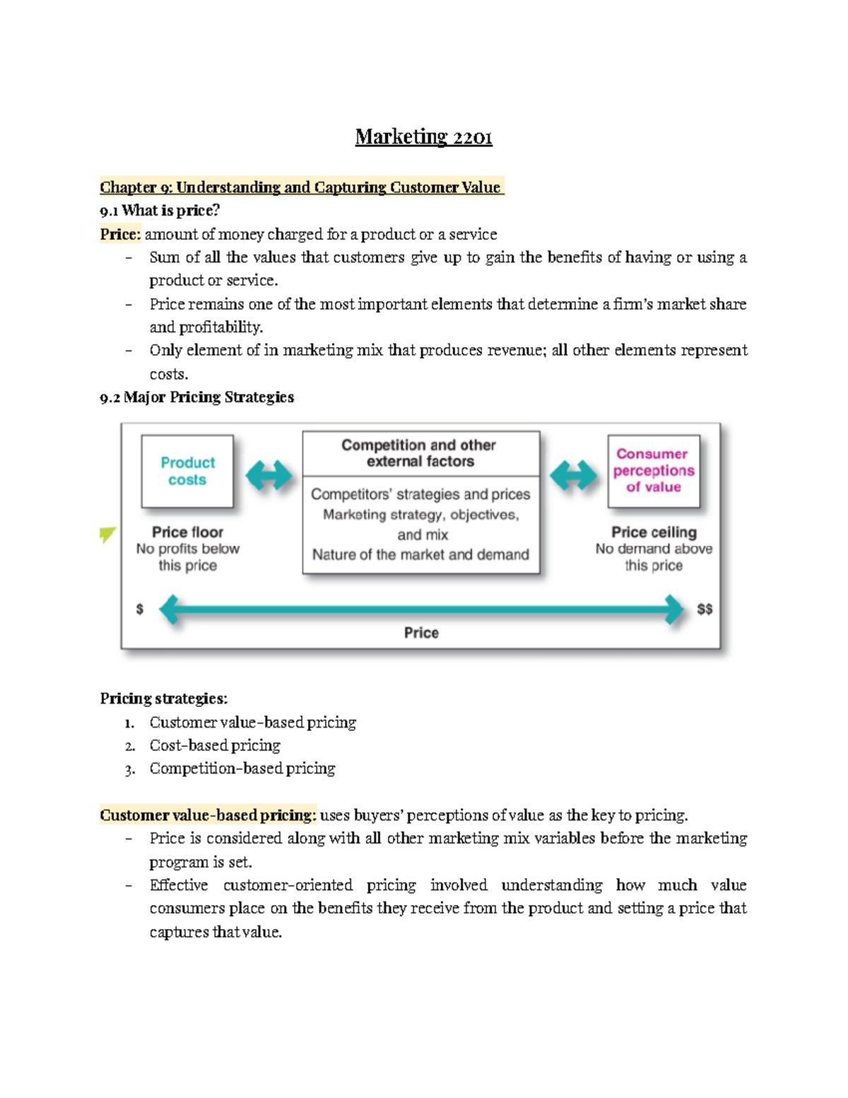 Chapter 9 - Marketing 2201 Chapter 9: Understanding and Capturing ...