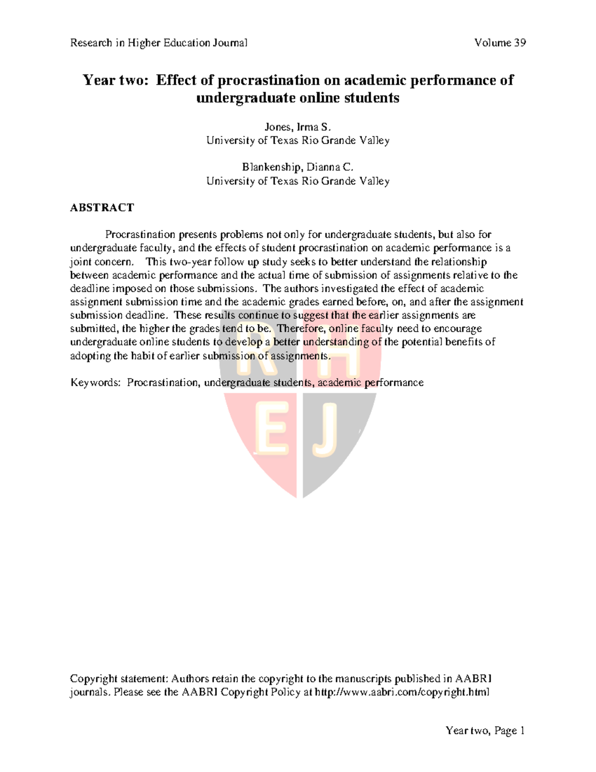 EJ1293903 - The Impact of Procrastination on UG Online Student ...