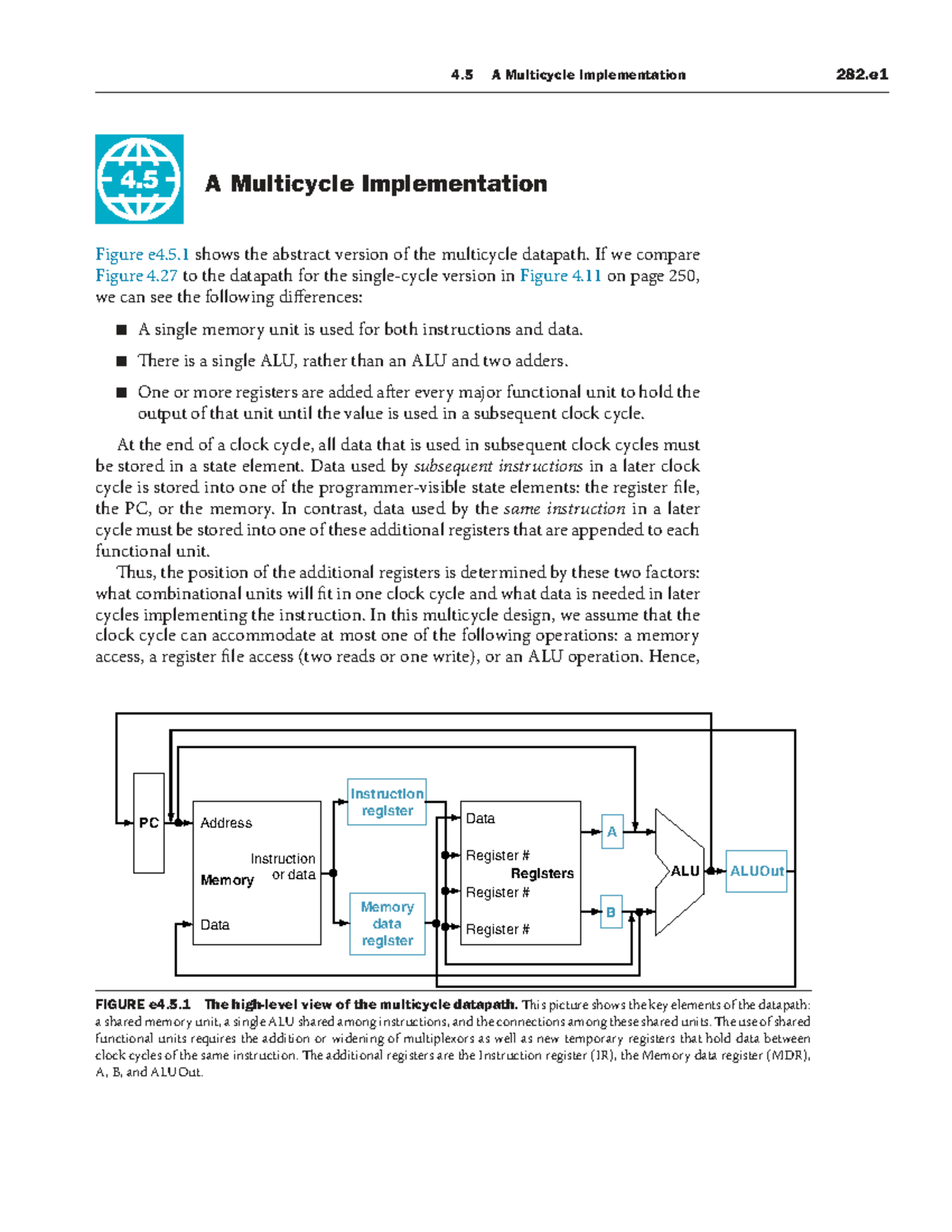282.e1 4.5 A Multicycle Datapath Implementation Overview - Studocu