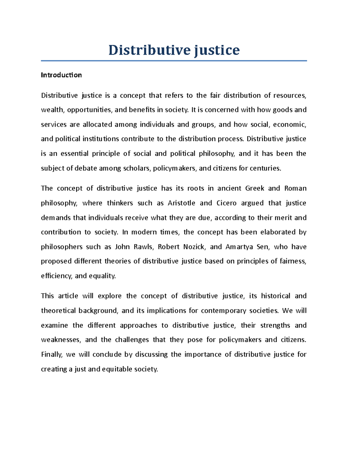 Distributive justice - Distributive justice Introduction Distributive ...