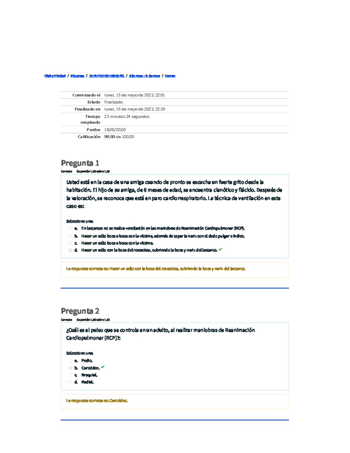 Examen Final RCP y Emergencias Médicas - Curso 2023 - Studocu