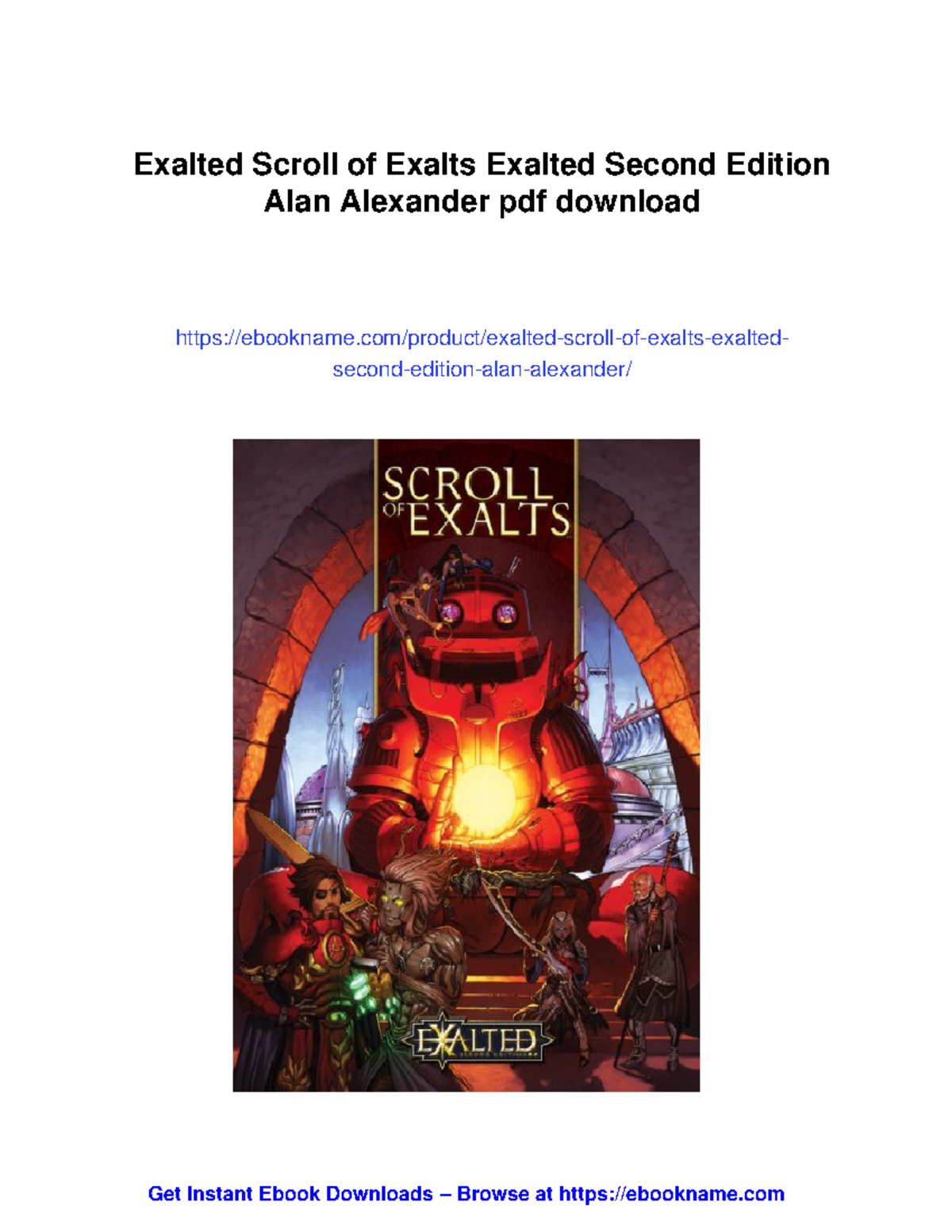 Exalted RPG: Scroll of Exalts - Character Sourcebook Overview - Studocu