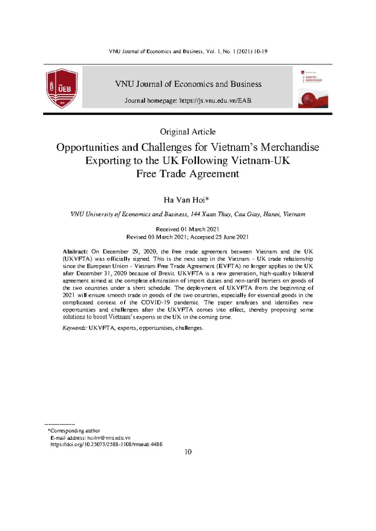 4486 37 10330 3 10 20210915 - VNU Journal of Economics and Business ...