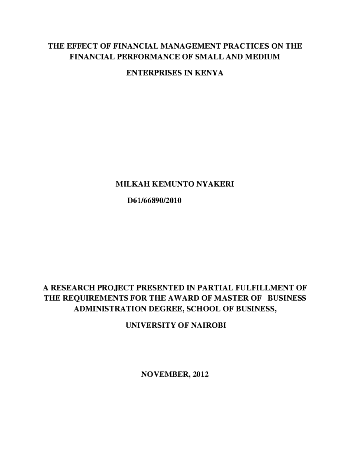 The Impact of Financial Management Practices on SMEs Performance in ...